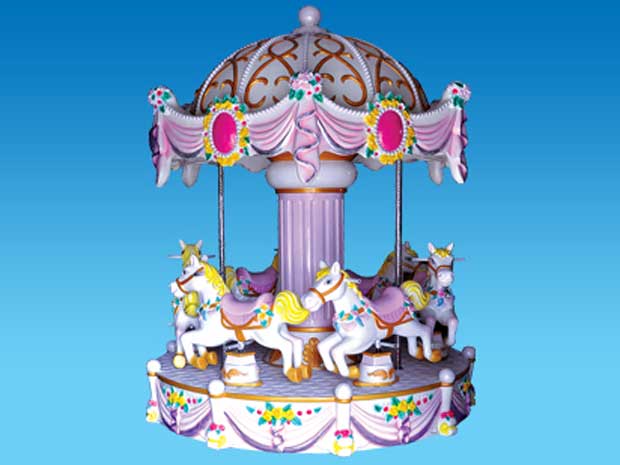 Kiddie carousel ride with 6-horse