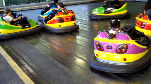 Fairground bumper cars with battery power